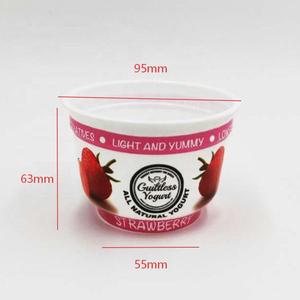 Vaso de Plástico Desechable de 200 ml/200 g para Yogurt de <span class=keywords><strong>Fresa</strong></span> <span class=keywords><strong>con</strong></span> Sello de Aluminio - Product Image 3