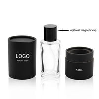 Bouteille de Parfum Ronde Vide de Luxe en Verre 30ml 50ml 100ml avec Vaporisateur pour Emballage de Fragrance, Boîte Incluse
