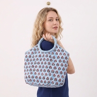 Sac fourre-tout bohème à imprimé floral avec poignées rayées pour femme, décoration murale, sac de plage et de shopping