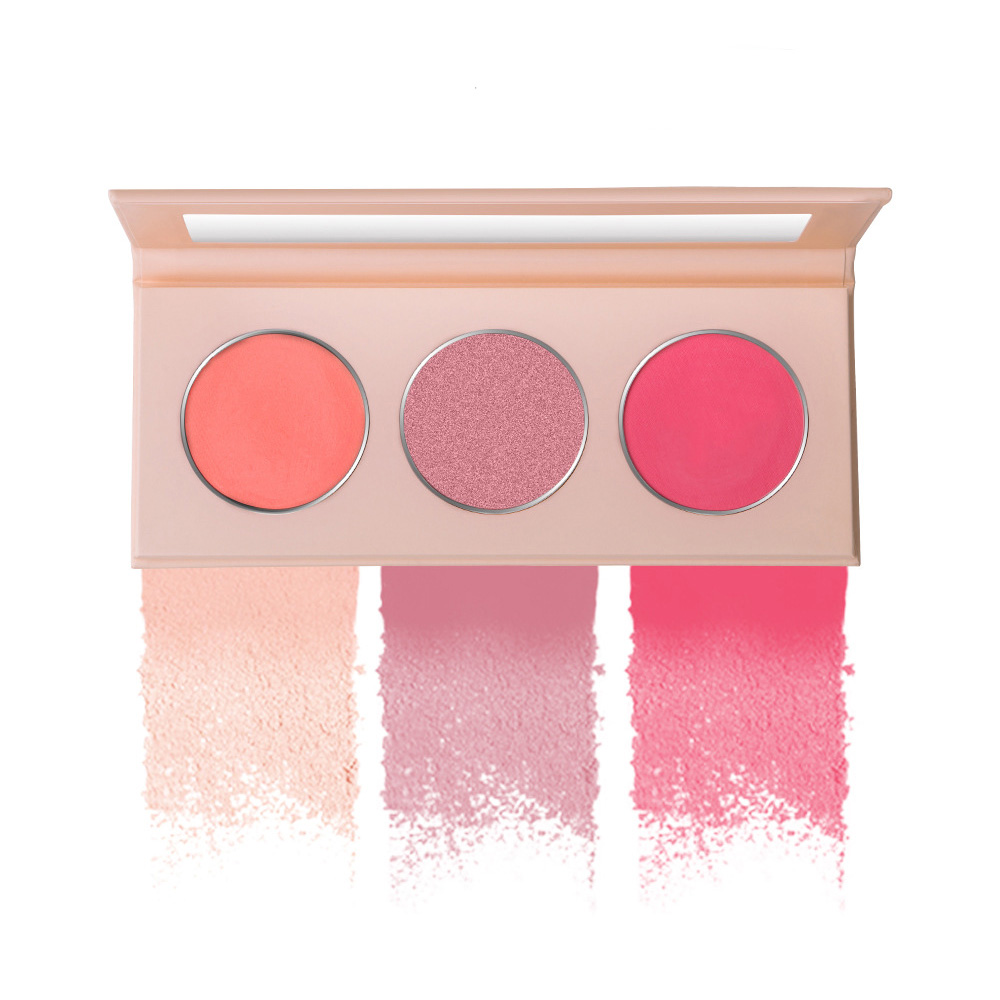 Palette de poudre de fard à joues 3 couleurs