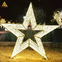 Alaner-escultura acrílica Led personalizada para decoración navideña, motivo de estrella gigante 3d, decoración de calle de jardín