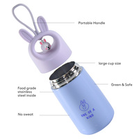 Nouvelle gourde isotherme en acier inoxydable de 350 ml (12 oz) pour enfants, design mignon et agitable, portable pour le camping