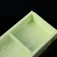 Boîte à tiroir transparente en PVC personnalisée pour l'emballage du thé, boîte pliante en carton personnalisée pour aliments, thé, gâteaux, boîte vide en carton blanc pour le stockage