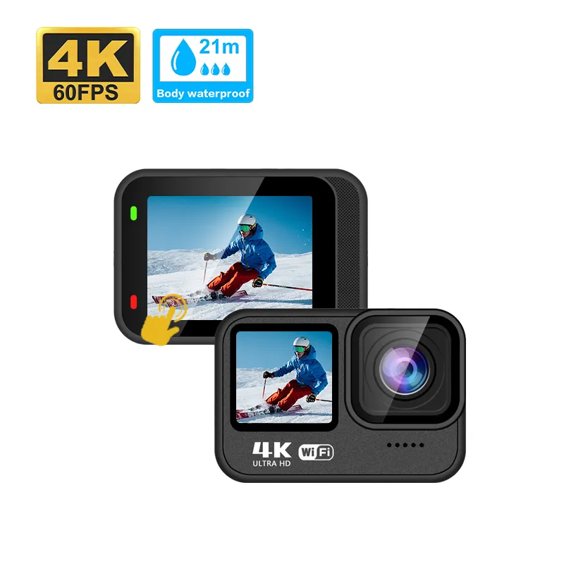 New Cube Mini 2.0" Action Camera WIFI Vlog Recording 4K 60 fps Dual Touch Screen Anti Shake Body Waterproof Sport Camera