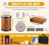Aiguiseur de couteaux multi-angle portable avec disques de grain #3000-#10000, protège-doigts et sac de voyage pour chefs