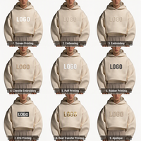 Sweat à capuche court et ample pour homme, coupe oversize, avec logo personnalisé OEM, en molleton épais brossé anti-boulochage, certifié OEKO-TEX