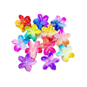 Fermaglio per capelli Frangipani con gradiente laser da 8 cm, stile floreale colorato per donne e ragazze - Product Image 1
