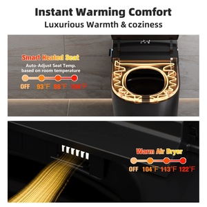 Inodoro Inteligente con Bidé Integrado, Aprobado por ETL y CUPC, Enchufe Estadounidense de 110V, Montaje en el Suelo, Color Negro Mate, con Asiento con Calefacción y Control Remoto - Product Image 5