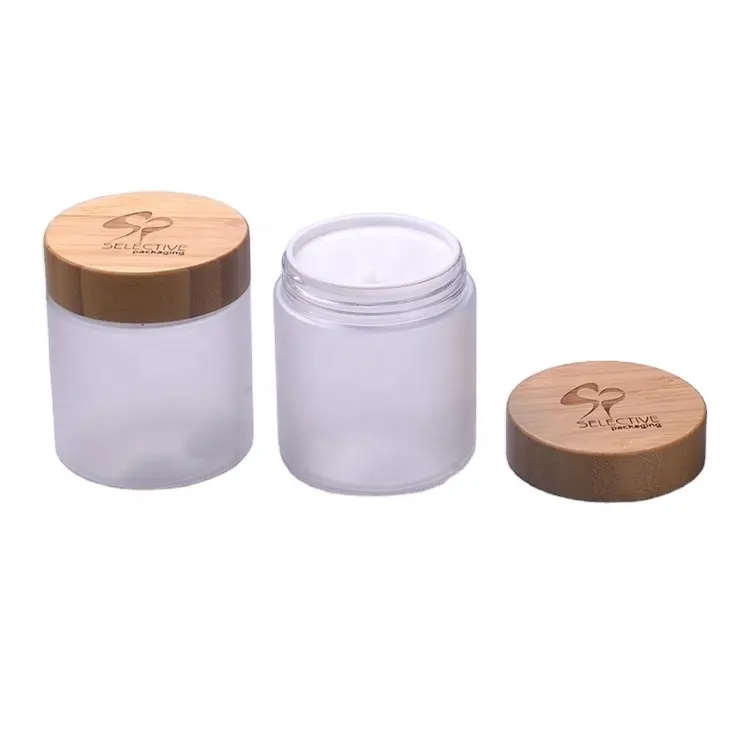 Stok 250Ml Toples Plastik Bening dengan Tutup Sekrup Bambu 68Mm untuk Toples Plastik Pet