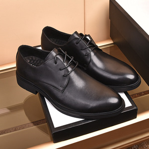 Zapatos de Cuero con Cordones para Hombre, Diseño Clásico con Punta Cuadrada, Transpirables, Ligeros, Antideslizantes, para Oficina, Negocios, Primavera-Verano - Product Image 1
