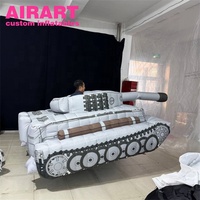 Costume de mascotte gonflable en forme de char d'assaut sur mesure, costume de char d'assaut gonflable, ballon