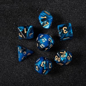 Dados de Acrílico Azules Personalizados de Alta Calidad a Precio de Mayoreo, Dados de Casino D6 de 16 mm con Grabado Impreso para Juegos de Mesa - Product Image 1