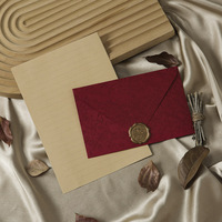 Ensemble de cartes de vœux haut de gamme en papier kraft estampé à chaud, style chinois, motif grain de bois, pour confessions et anniversaires, avec logo de la marque Jiaxiang