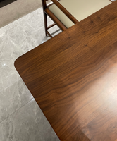 Meubles sur mesure fabriqués à l'usine de Foshan |   Table à thé moderne minimaliste en noyer noir américain massif pour salle de réunion