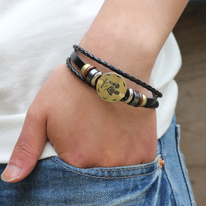 Pulsera de Cuero con Doce Constelaciones, Tejida a Mano, Estilo Retro, Regalo de Joyería para Parejas, Unisex - Product Image 3