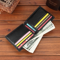 Dompet Kartu Kredit Kulit Domba Asli Lembut dengan Logo Kustom untuk Pria