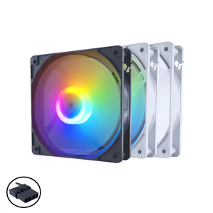 Ventilateur de refroidissement LED RGB QiuzAim 120 mm, connecteur IDE 4 broches, haut débit d'air, ventilateur de boîtier DC 12 V pour systèmes de jeu PC, <span class=keywords><strong>prix</strong></span> direct usine - Product Image 1