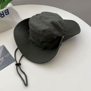 Western Cowboy Style Unisex Sun Bucket <b>Hat</b> with String <b>for</b> Sun Protection Fishing Mountaineering Cap - Product Image 3
