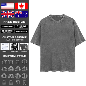 T-shirt Kingsen pour homme, 100 % coton, délavé à l'acide, coupe oversize, vintage, personnalisé avec impression sérigraphiée, idéal pour l'été - Product Image 2