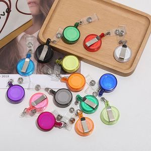 Wholesale Plastic 32mm Transparent Round Retractable ID Badge Reel - Product Image 2