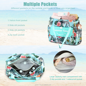 Bolsa de Playa Plegable Impermeable de Gran Tamaño Personalizada con Compartimento para Ropa Mojada, Bolsa de Viaje de Verano, Bolsa de Mano para la Playa - Product Image 3