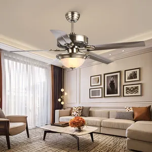 Ventilatore a sospensione stile ventilatore a soffitto ad aria raffreddamento pale metalliche ventilatore a soffitto con telecomando con luce a led