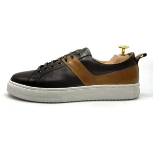 Classic Men's Lace-up Causal Walking Shoes With Leather Inside And Out And Rubber Soles