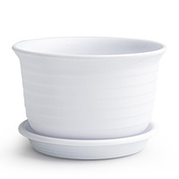 Pot de fleurs en résine plastique épaissie, écologique, avec trou de drainage, design minimaliste, durable, 0,68 L, pour jardinage et maison