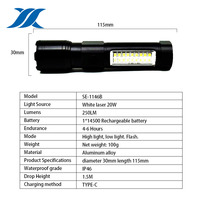 Lampe torche tactique portable ultra-lumineuse à haute luminosité longue portée rechargeable par USB mini lampes de poche