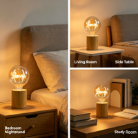 Lampe de table décorative contemporaine simple en gros avec base en bois E26 pour cadeau et ornement de fête
