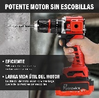 Perceuse à percussion 21V sans balais, mandrin 13mm, batterie 3.0Ah, rouge et noir, outil électrique professionnel pour usage domestique - Product Image 5