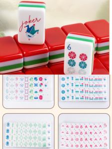 En Stock: Juego de 160 Fichas de Mahjong Americanas de Acrílico de 4 Capas, Lujosas, Grabadas, Modernas, Ecológicas, Duraderas y Portátiles - Product Image 2