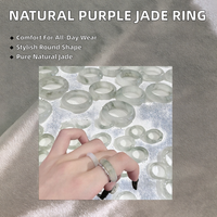Bague en jade véritable violet de haute qualité, tendance, en pierre naturelle, tailles 6/7/8/9, pour femme, cadeau de mariage ou de fiançailles, vente chaude directe usine
