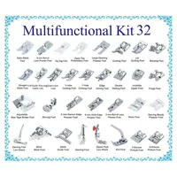 Ensemble de pieds-de-biche multifonctionnels pour machine à coudre automatique, 32 pièces, compatible avec les machines domestiques, pour la couture et le quilting DIY