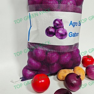 ถุงตาข่ายพอลิโพรไพลีน PP leno แบบทอสีแดงบรรจุภัณฑ์20กก. 50กก. พิมพ์ลายได้ตามต้องการ - Product Image 4