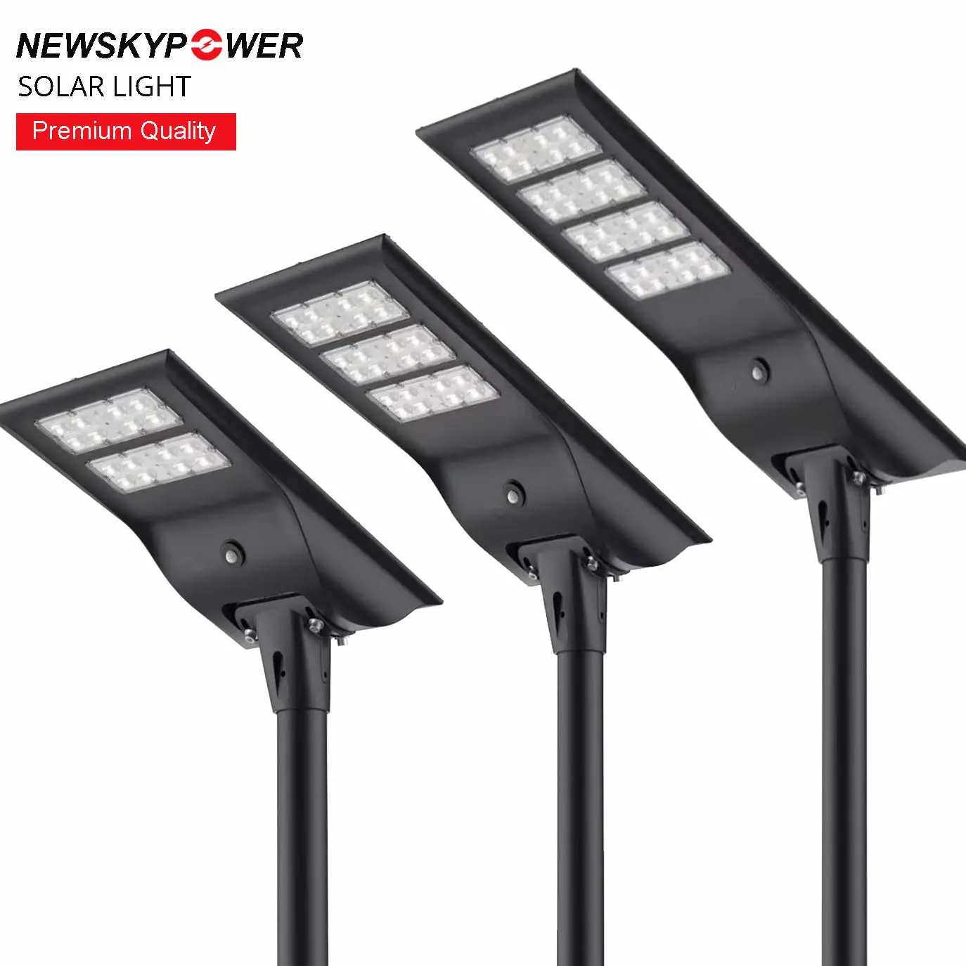 Highway Road Solar Cell Street Light Die-casting Aluminum Sun Powered MONO Panel LED Waterproof IP65 Integrated Pathway Light