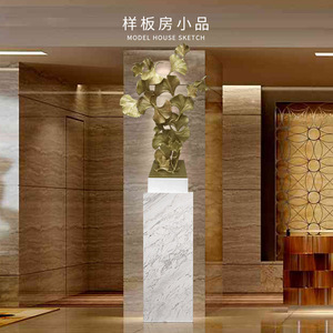 Adorno de Hoja de Ginkgo Fundido en Metal, Escultura de Aluminio, Decoración para el Hogar, Pieza de Arte de Forma Irregular, Origen Shenzhen - Product Image 2