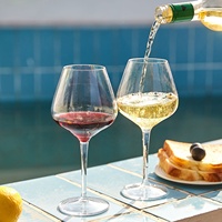 Nouvelle conception de verre à vin blanc en plastique transparent, verre à vin rouge à long pied incassable