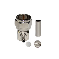 Conector RF en Ángulo F-C-JW1.5, Conector Tipo F de Fábrica, Crimpado para RG174 y RG316