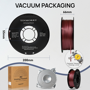 Filament d'imprimante 3D TINMORRY 1,75 mm, filament PETG écologique, PLA/ABS/PETG/ASA/TPU, 1 kg/rouleau, tiges en plastique PETG-Sparkly - Product Image 3