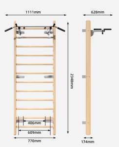Wellshow, equipo de Fitness de madera para interiores, marco de escalada para niños para entrenamiento de estiramiento, rehabilitación de prensa de piernas - Product Image 5