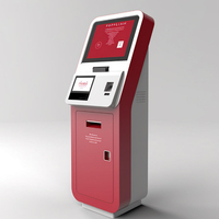 Quiosco de autoservicio con escáner de código de barras QR autocomprobación en quiosco de hotel
