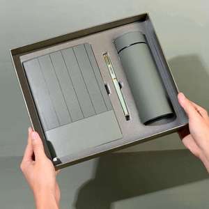 Luxury 4-in-1 Men's PU <b>Notebook</b> Wallet Keychain Pen Gift <b>Set</b> Custom Logo Corporate Executive Thanksgiving Gift <b>Set</b> - Product Image 6