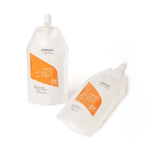 パーマローション用のカスタム黒と白の化粧品スパウトポーチバッグ液体包装プラスチックパケット