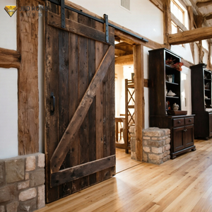 Système de porte coulissante intérieure en bois de style moderne personnalisé, avec âme en <span class=keywords><strong>mousse</strong></span> acoustique imperméable, pour chambre, cuisine, salle de bain, garantie 5 ans - Product Image 1