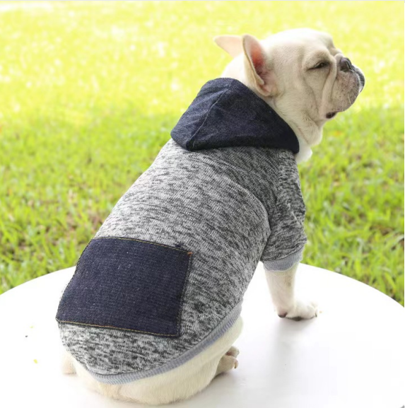 Casual Sporty Style Warm Puppy Dog Cloth Thickened Soft Solid Color Pet Hoodies