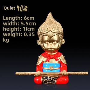 ของตกแต่งแดชบอร์ดรูปซุนหงอกงโลหะทองแดงบริสุทธิ์สามารถปรับแต่งได้เครื่องประดับในรถยนต์ที่มีรูปปั้นพระพุทธรูปเป็นราชาลิงต่อสู้ - Product Image 3