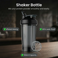 Bouteille de shaker de protéines portable pour le sport en plein air, sans BPA, en plastique réutilisable, anti-fuite, pour boire directement