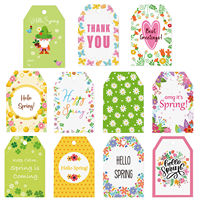 Étiquettes suspendues pour fleurs de la collection Printemps, en stock, pour emballage cadeau, décoration de fête, artisanat, boulangerie, savon, logo personnalisé