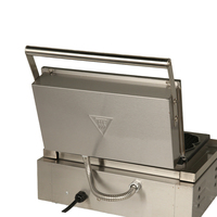 Gaufrier belge commercial à grille simple, électrique, température réglable, revêtement antiadhésif, acier inoxydable 304